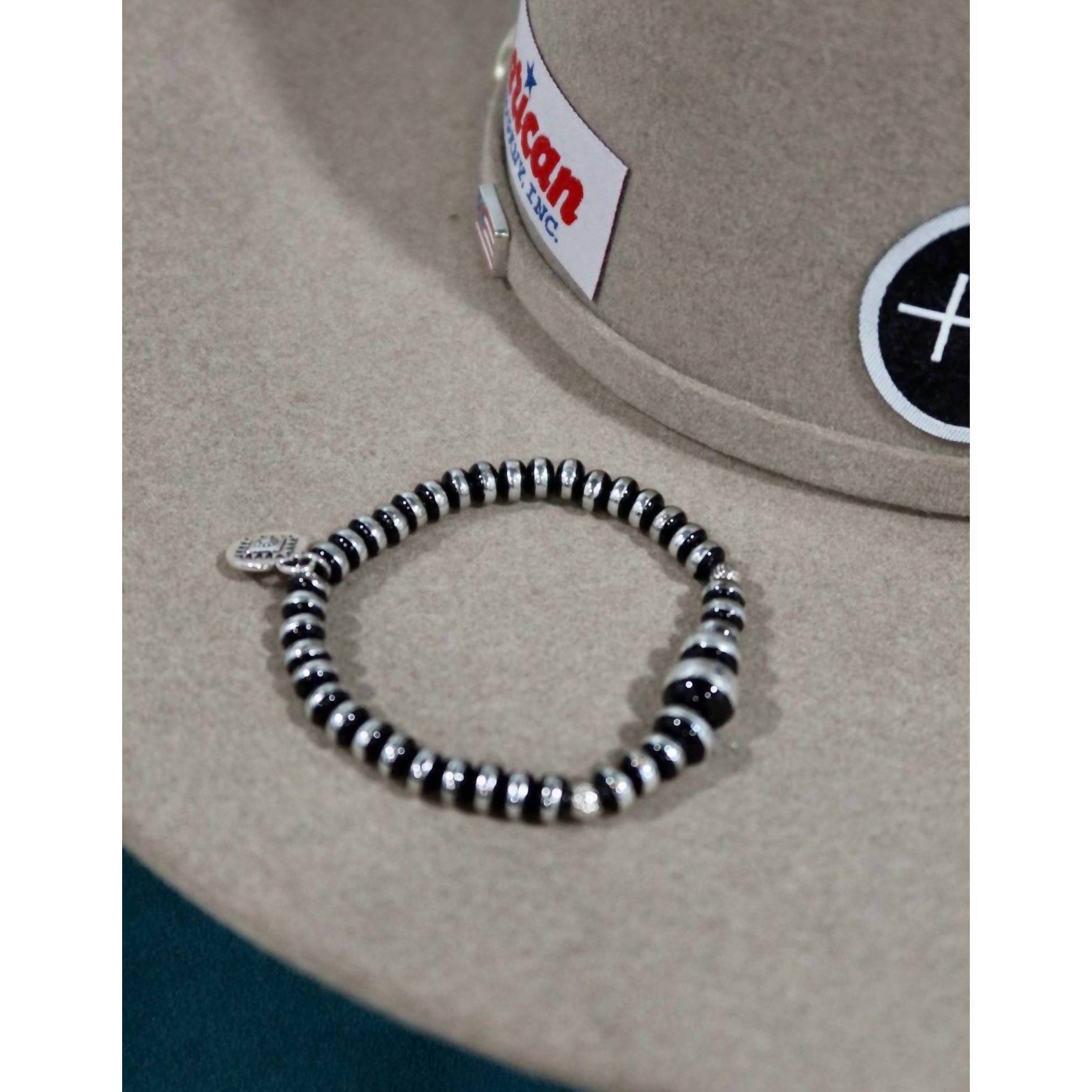 New West & Co. Women's Rebel Stretch Bracelet In Silver And Black
